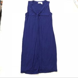Blue sleeveless maternity dress